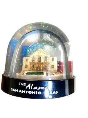 The Alamo San Antonio Texas Snow Globe With Texas Flag Design
